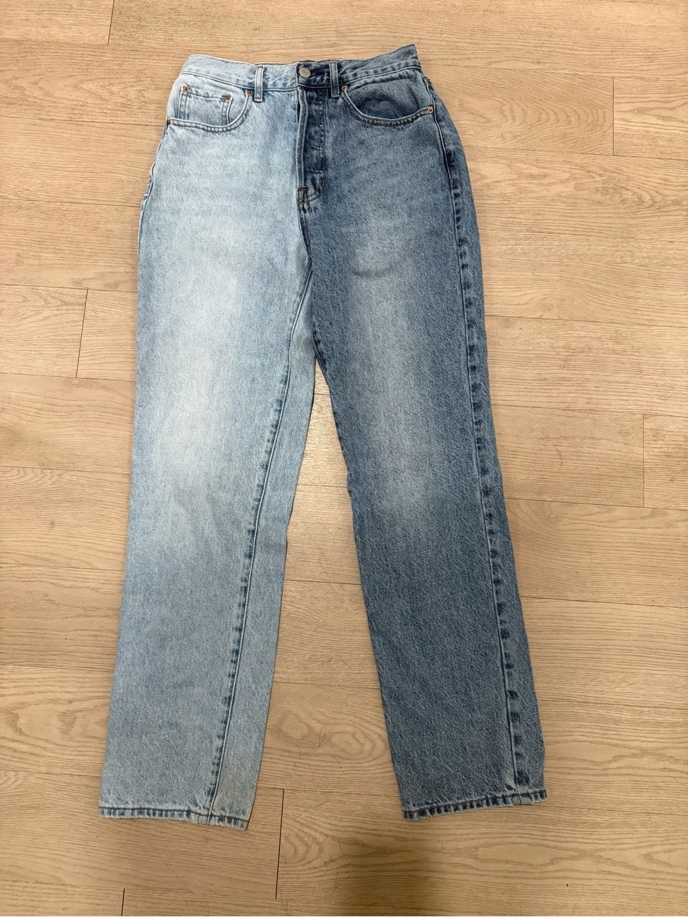 PacSun Two Tone Split Wash High Rise Dad Jeans 26